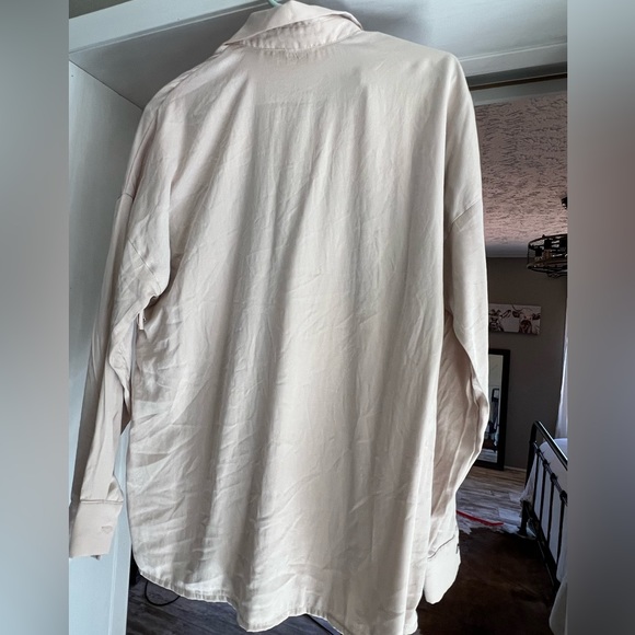Taupe Fringe Button Down - Picture 3 of 3